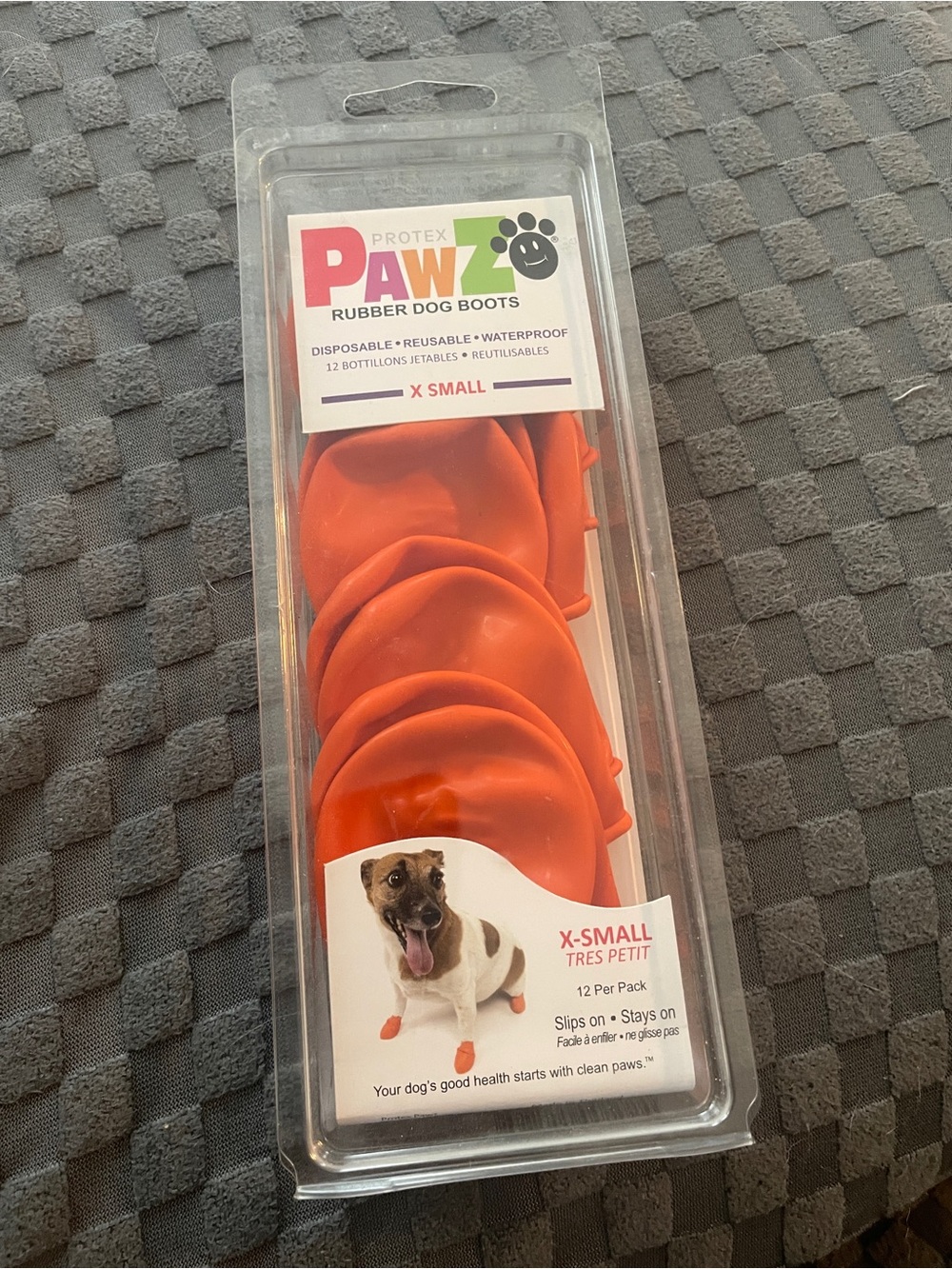 PAWZ Natural Rubber Dog Boots – Orange XS
